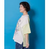 花ネコピクニック柄配色Tシャツ | ScoLar | 詳細画像3