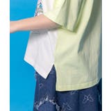 花ネコピクニック柄配色Tシャツ | ScoLar | 詳細画像6