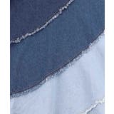 蝶刺繍or配色 スパイラル切替フリンジデニムスカート | ScoLar | 詳細画像18 