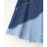 蝶刺繍or配色 スパイラル切替フリンジデニムスカート | ScoLar | 詳細画像23 