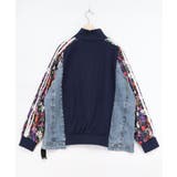 花ネコ柄ジャージ×デニム 異素材切替ブルゾン | ScoLar | 詳細画像11