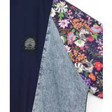 花ネコ柄ジャージ×デニム 異素材切替ブルゾン | ScoLar | 詳細画像12