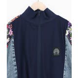 花ネコ柄ジャージ×デニム 異素材切替ブルゾン | ScoLar | 詳細画像13