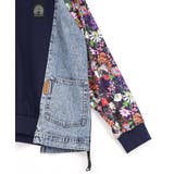 花ネコ柄ジャージ×デニム 異素材切替ブルゾン | ScoLar | 詳細画像15