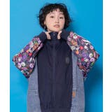 花ネコ柄ジャージ×デニム 異素材切替ブルゾン | ScoLar | 詳細画像5