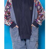 花ネコ柄ジャージ×デニム 異素材切替ブルゾン | ScoLar | 詳細画像7