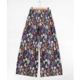 花ネコ柄ランダムプリーツパンツ | ScoLar | 詳細画像16 