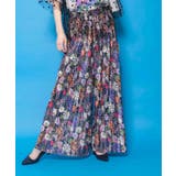 花ネコ柄ランダムプリーツパンツ | ScoLar | 詳細画像8 