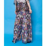 花ネコ柄ランダムプリーツパンツ | ScoLar | 詳細画像10 