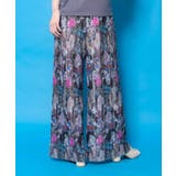 花ネコ柄ランダムプリーツパンツ | ScoLar | 詳細画像4 