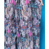 花ネコ柄ランダムプリーツパンツ | ScoLar | 詳細画像6 