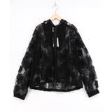 ブラック | 花レースパーカー | ScoLar