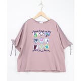 ピンク | 額縁わんちゃんベロアテープ付きTシャツ | ScoLar