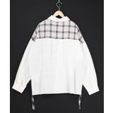 リボンウサギ刺繍チェック切替シャツ | ScoLar | 詳細画像7