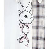 リボンウサギ刺繍チェック切替シャツ | ScoLar | 詳細画像8