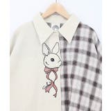リボンウサギ刺繍チェック切替シャツ | ScoLar | 詳細画像14