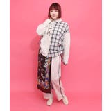 リボンウサギ刺繍チェック切替シャツ | ScoLar | 詳細画像1