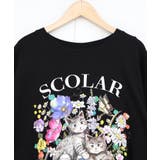 花ネコピクニック柄 天竺×レースワンピース | ScoLar | 詳細画像14