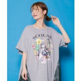 花ネコピクニック柄 天竺×レースワンピース | ScoLar | 詳細画像1