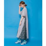 花ネコピクニック柄 天竺×レースワンピース | ScoLar | 詳細画像2