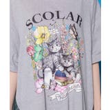花ネコピクニック柄 天竺×レースワンピース | ScoLar | 詳細画像5