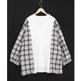 レトロ柄チェック切替カーディガン | ScoLar | 詳細画像11