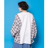 レトロ柄チェック切替カーディガン | ScoLar | 詳細画像4