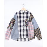 チェックorストライプ 総柄アシメパッチワークシャツ | ScoLar | 詳細画像4