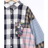 チェックorストライプ 総柄アシメパッチワークシャツ | ScoLar | 詳細画像6