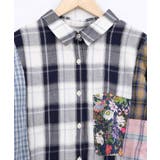 チェックorストライプ 総柄アシメパッチワークシャツ | ScoLar | 詳細画像7