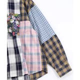 チェックorストライプ 総柄アシメパッチワークシャツ | ScoLar | 詳細画像8