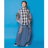 チェックorストライプ 総柄アシメパッチワークシャツ | ScoLar | 詳細画像1