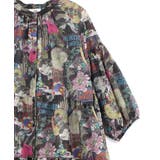 花ネコ柄シアー素材ティアードシャツワンピ | ScoLar | 詳細画像21