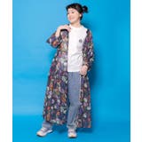 花ネコ柄シアー素材ティアードシャツワンピ | ScoLar | 詳細画像9