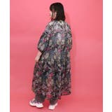 花ネコ柄シアー素材ティアードシャツワンピ | ScoLar | 詳細画像12