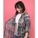 花ネコ柄シアー素材ティアードシャツワンピ | ScoLar | 詳細画像13