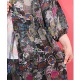 花ネコ柄シアー素材ティアードシャツワンピ | ScoLar | 詳細画像14