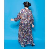 花ネコ柄シアー素材ティアードシャツワンピ | ScoLar | 詳細画像4