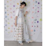 花刺繍×コットンレース×シアー 異素材キャミワンピース | ScoLar | 詳細画像3