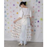 花刺繍×コットンレース×シアー 異素材キャミワンピース | ScoLar | 詳細画像4