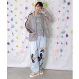 パッチワークお花アップリケデニムパンツ | ScoLar | 詳細画像1 