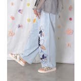 パッチワークお花アップリケデニムパンツ | ScoLar | 詳細画像5 