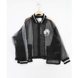 ブラック | オーガンジー×ナイロン 異素材シアーブルゾン | ScoLar