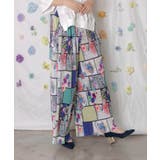 アートコラージュ柄プリーツパンツ | ScoLar | 詳細画像2 