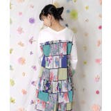 アートコラージュ柄プリーツ切替 接触冷感プルオーバー | ScoLar | 詳細画像4 