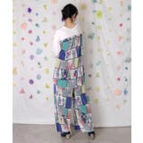 アートコラージュ柄プリーツ切替 接触冷感プルオーバー | ScoLar | 詳細画像5 
