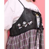 ストライプorチェック パンダ刺繍キャミワンピース | ScoLar | 詳細画像16