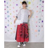 メッシュ×花柄レース 異素材Tシャツ | ScoLar | 詳細画像1