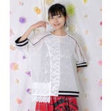 メッシュ×花柄レース 異素材Tシャツ | ScoLar | 詳細画像2