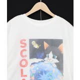 ネコ宇宙柄 チュール重ねTシャツ | ScoLar | 詳細画像9